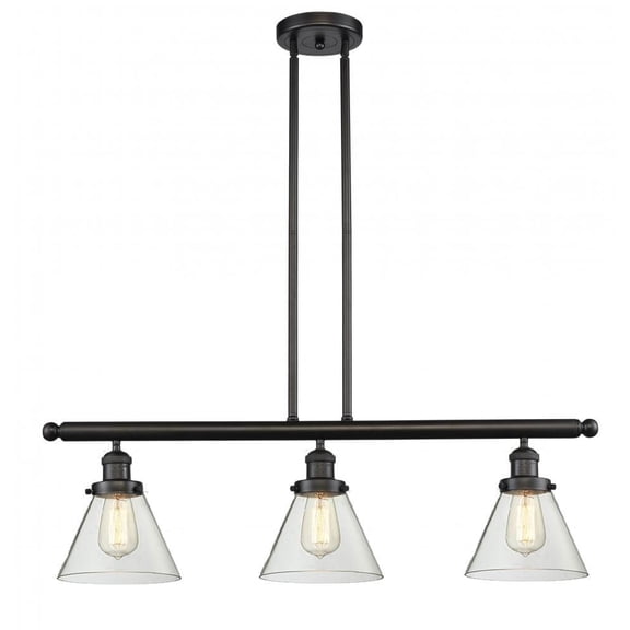 Innovations 213-BAB-G44-L-LED X-Large Cone 3 Light Island Light part of the Franklin Restoration Collection, Black Antique Brass