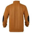 thumbnail image 7 of KHONTS Men's Colorblock Pullover Sweatshirts Long Sleeve Stand Collar Quarter Button Knitted Jackets Quilted Coat Coffee XL, 7 of 7