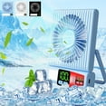 thumbnail image 3 of White Silent Mini Desktop Cooler Usb Rechargeable Portable Small Fan 2000Mah Battery 5 Speed Settings Compact Design For Office Personal #Ef39g, 3 of 3