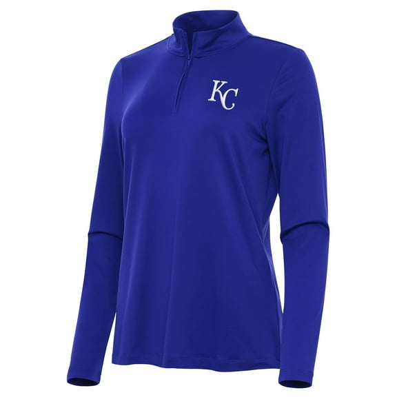 Women's Antigua Royal Kansas City Royals Reprocess Quarter-Zip Top