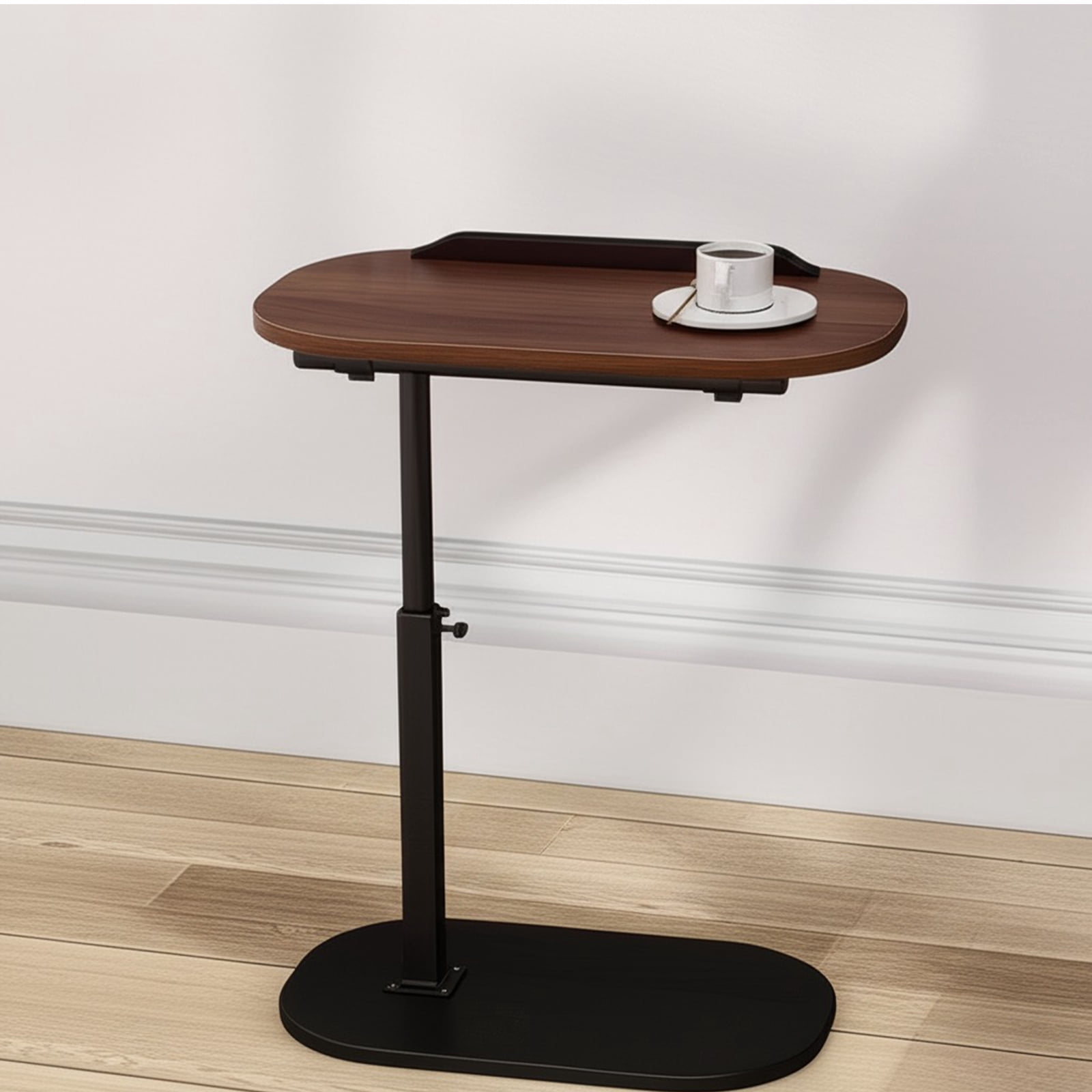 C Shaped Side End Table for Couch, Adjustable Sofa TV Tray for Bed