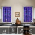 thumbnail image 2 of Mandala Design Kitchen Curtains - Vintage Tier Cafe Curtains for Bathroom Living RV Rod Pocket Window Drapes 36 Inch 2 Panels Set 28"x36" Window Treatment Tiers, 2 of 4