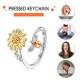 thumbnail image 2 of Jocestyle Finger Spinner Anxiety Ring Women Rhinestone Rotating Rings (Sunflower), 2 of 7