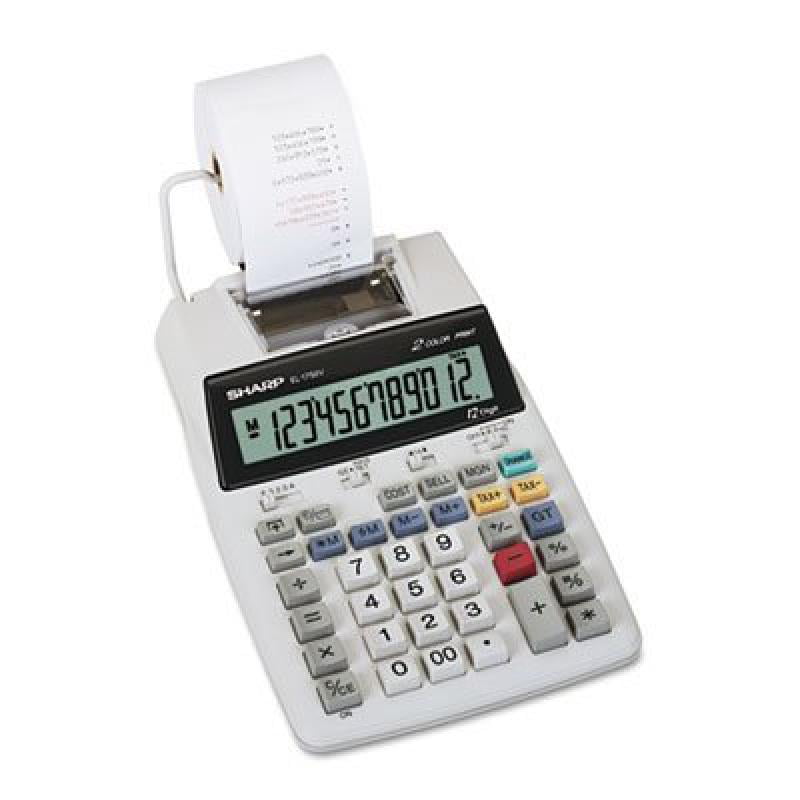 Sharp EL-1801V Portable 12-Digit 2-Color Serial Printing Calculator for sale online 