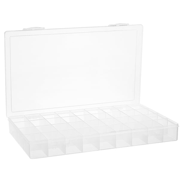 Caja de almacenamiento transparente, contenedores de almacenamiento de cuentas, caja organizadora de piezas pequeñas, joyero de almacenamiento artesanal, 36 rejillas