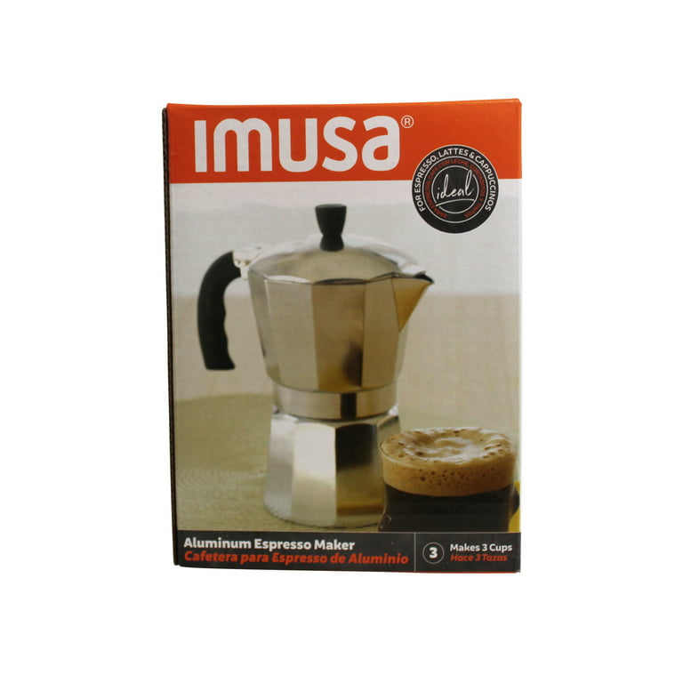 IMUSA B120-41V Aluminum Espresso Stovetop 1-Cup Coffeemaker, Silver