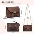 thumbnail image 6 of SCRAWLGOD Floral Leaf Print Brown Crossbody Bags for Women Trendy, PU Leather Shoulder Handbags, Purses for Women with Detachable Chain Strap, 6 of 7