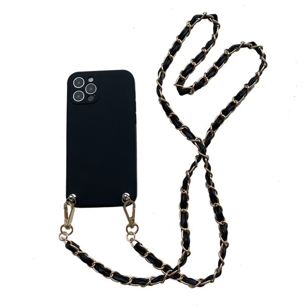 Funda de teléfono de cadena de pulsera de cuero con collar de cordón cruzado de lujo para iphone 13 11 12 14 Pro Max XR X XS 7 8 plus correa de cubierta Tan Jianjun unisex