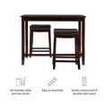 thumbnail image 4 of Linon Claridge Three Piece Counter Dining Set Faux Leather Seats in Brown Wood, 4 of 11