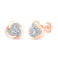 thumbnail image 2 of DGOLD Boucles d'Oreilles Clous Mode en Or Rose 10 Kt avec Diamants Blancs Ronds pour Femmes (3/8 cttw), 2 of 4