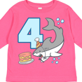 thumbnail image 4 of Inktastic 4th Birthday Shark with Cake Boys or Girls Long Sleeve Toddler T-Shirt, 4 of 5