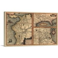 thumbnail image 1 of ARTCANVAS Map of the Americas 1584 Canvas Art Print by Abraham Ortelius - Size: 60" x 40" (1.50" Deep) (3-Piece), 1 of 9
