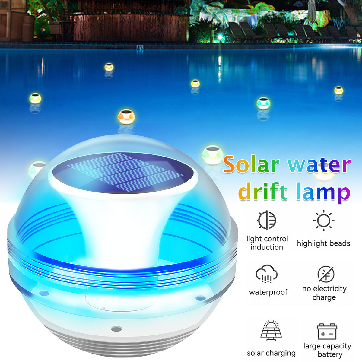 4Pack Solar Floating Ball Lights, LED RGB Waterproof Floating Ball