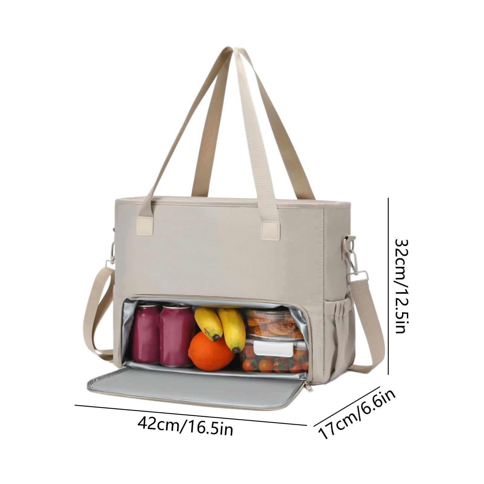 Insulated Lunch Bag for Women, 15.6 Inch Laptop Tote with Large Compartment, Waterproof Work Tote Bag with Side Pockets for Nurse, Teacher, Office, Commute, Professional Lunch Box Cooler Bag