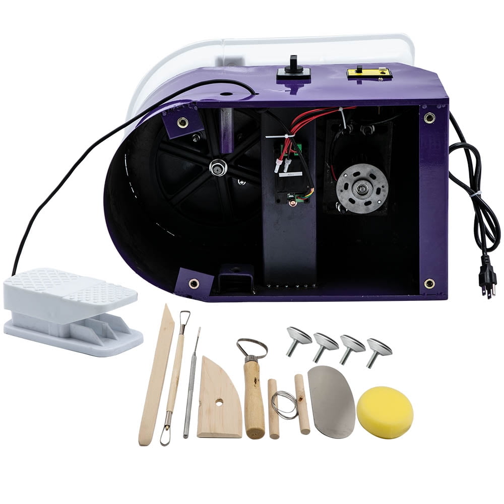 25CM 350W 110V Electric Pottery Wheel Machine Ceramic Work Clay Art Craft Blue