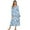 Blue and White - Snowman, variant on DISNIMO Christmas Tree Snowman Print Nightgown for Women Long Sleeve Nightshirt Full Length Sleepwear V Neck Soft Night Gowns, S
