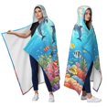 thumbnail image 2 of Soft Lightweight Ocean Wearable Blanket Hoodies for Office Home Colorful Underwater Dolphins Sea Turtle Hooded Blanket for Women Men Adults Dolphin Lovers Decor Birthday Gifts 50×60 Inch, 2 of 5