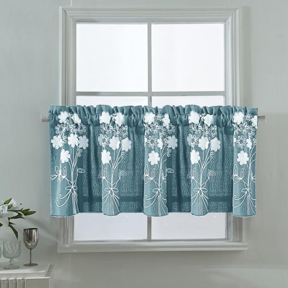 Overfox Short Blackout Curtains for Bedroom Small Windows,Floral Pattern Blackout Curtain for ...