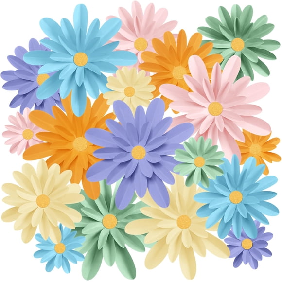 Decoraciones de flores de papel MotiMind, 18 unidades, para pared, bricolaje