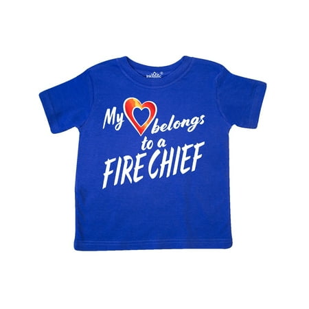 

Inktastic My Heart Belongs to a Fire Chief with Red Heart Gift Toddler Boy or Toddler Girl T-Shirt