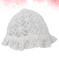 thumbnail image 4 of GOOHOCHY 1 gorro de encaje para bebé, protector solar, gorro de encaje para niña, gorro para el sol con ojales de encaje para bebé (blanco), 4 of 7