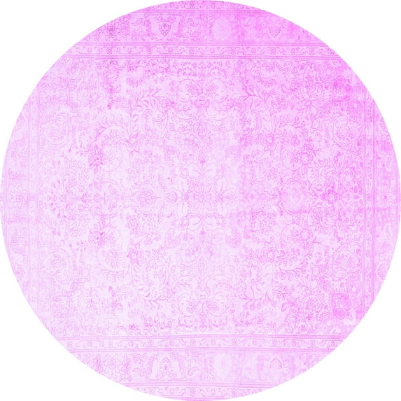 Ahgly Company Indoor Round Persian Purple Traditional Area Rugs, 5' Round