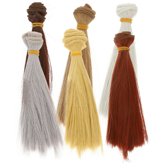 MasteelfCA 6Pcs Doll Straight Wig Girl Gift Fashion Long Straight Replacement Hair Wig