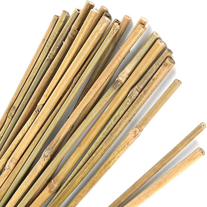 20PC 1.33'/16 Inch Natural Thick Bamboo Stakes Garden Stakes Bamboo ...