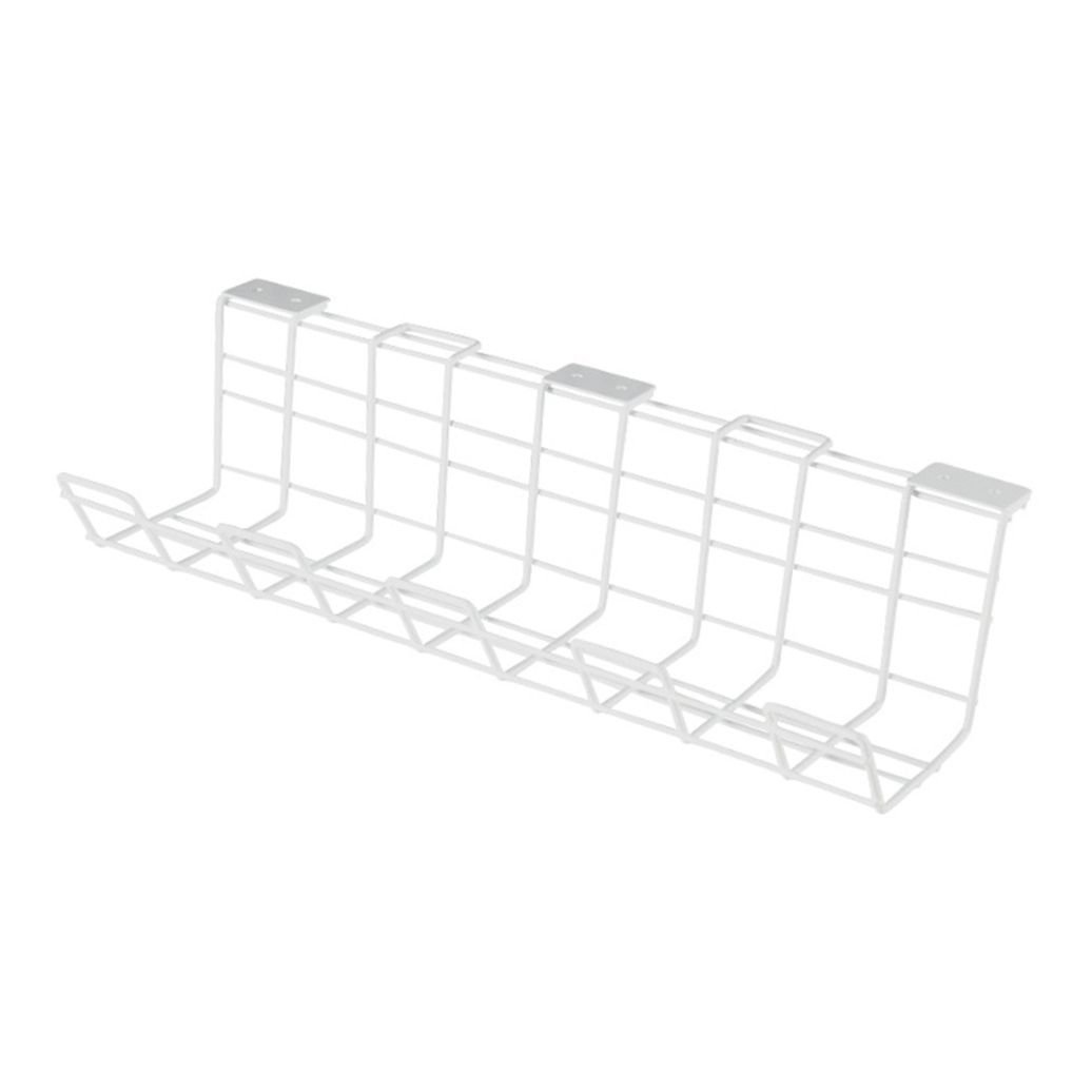 Soimiss Cable Management Shelf White Under Desk Iron Rack Durable Cord Organizer for Home