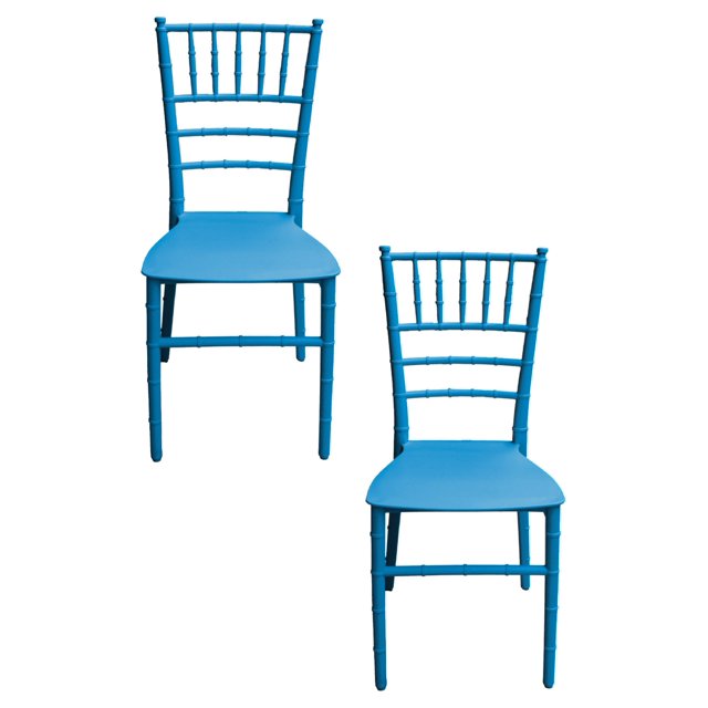 Juego 2 Sillas Galerias El Triunfo Plastico Azul Diseño Clasico