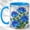 Blue, variant on Faceted Blue Rose Accent Mug, 11oz Ceramic Coffee Cup for Rose Lovers
