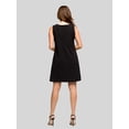thumbnail image 3 of 24seven Comfort Apparel Womens Round Neck Sleeveless A-Line Mini Shift Dress, 3 of 4