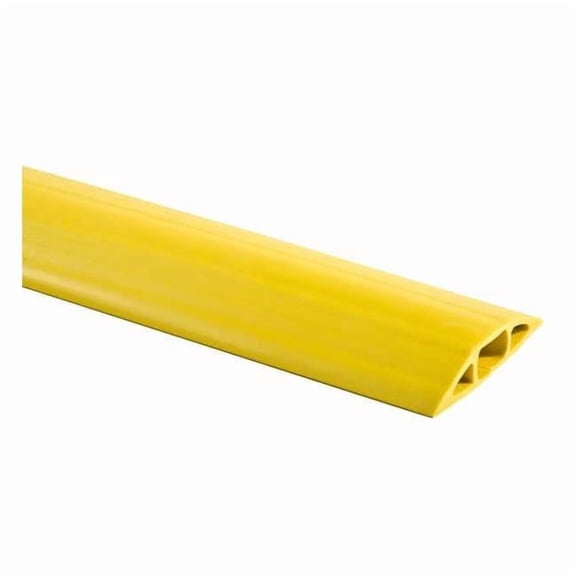 Cable Protector, 9/16 in H, 10 ft L, 2-3/4 in W, 1 Channel, PVC, Yellow