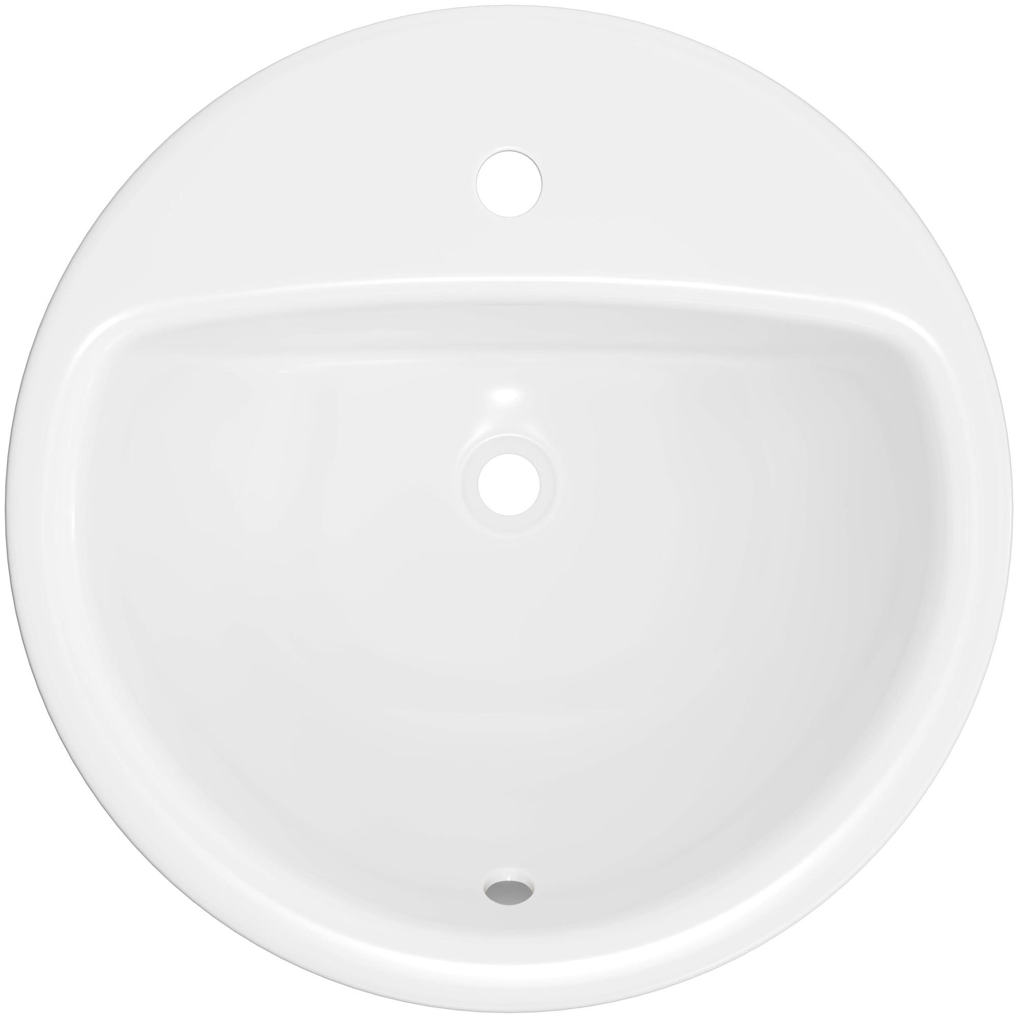Pro Flo Drop-In Bathroom Sink, 17 x 20.5 in, White Porcelain, 8 in
