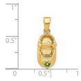 thumbnail image 4 of 14k Yellow Gold Textured Polished 3-d August Peridot Engraveable Small Shoe Charm 19x7mm Wide Pendant Necklace for Women, 4 of 5