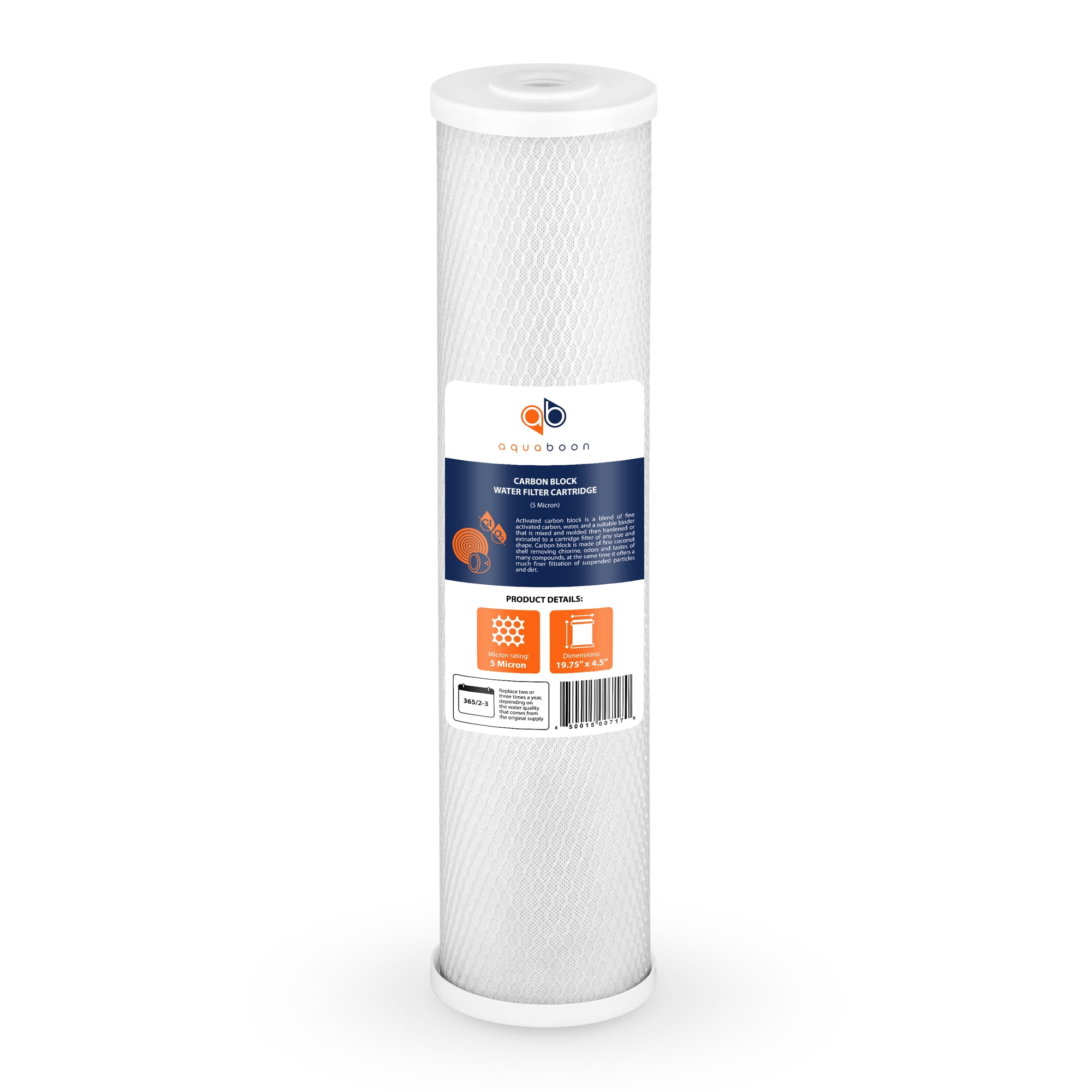 Aquaboon 5 Micron 20" x 4.5" KDF, Sediment & CTO Carbon Block Replacement Whole House Filter Cartridges Set | 1 set, 3 packs EP20-BB, 2C-20BB, 155358-43, DGD-5005-20