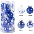 thumbnail image 2 of 24PCS Decoración del Día de Navidad 6cm/2.36" Juego de Bolas Transparentes de Plástico de Color Juego de Bolas Pintadas Inastillables Colgante de Árbol de Navidad para el Hogar Suministros Navideños (Azul) ER, 2 of 5