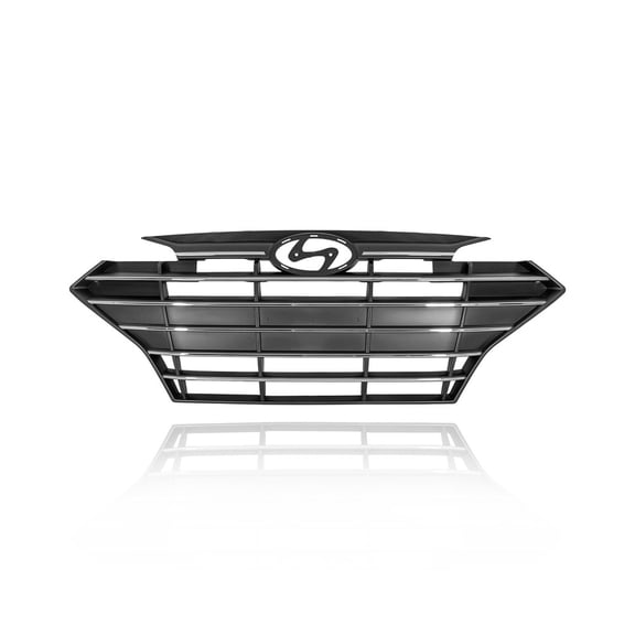Grille - Compatible/Replacement for '19-20 Hyundai Elantra Sedan SE/SEL/Value/Eco - Main, Chrome Frame Black Insert Without Cruise Sensor Hole - 86350F3510 CAPA