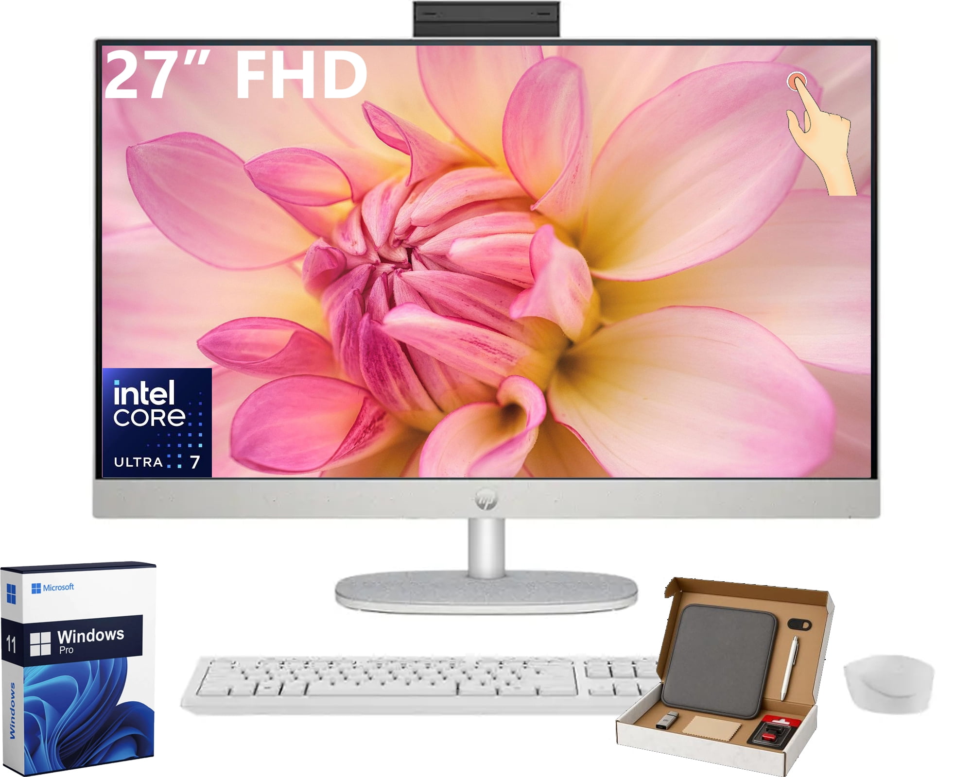 HP Pavilion All-in-One Desktop Computer 27in Touchscreen FHD IPS