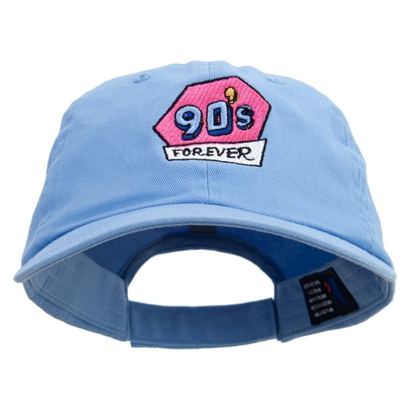 90's Forever Logo Embroidered Low Profile Dyed Cotton Twill Cap - Sky Blue OSFM