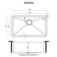 thumbnail image 2 of Ruvati RVH7630 30 in. Scratch Resistant Hex Bottom Embossed Stainless Steel Texture Kitchen Sink, Silver, 2 of 7