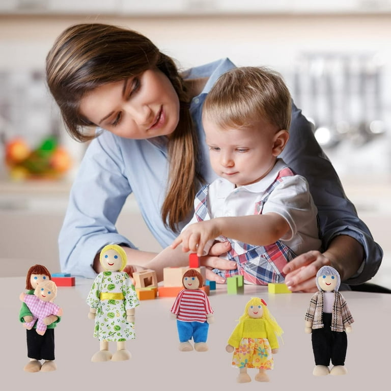 Dollhouse Family People Figures 7 Pieces Wooden Doll House Family Dolls Mini Doll Family Pretend Play Figures Miniature Dollhouse Doll Figures C Walmart