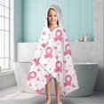 thumbnail image 6 of Pink Breast Cancer Hooded Bath Towel，60"x35" for Ages 3 To 12 Kids, Quick Dry Lightweight Soft Microfiber Hood Beach Towel Cover Up for Kids, 6 of 7