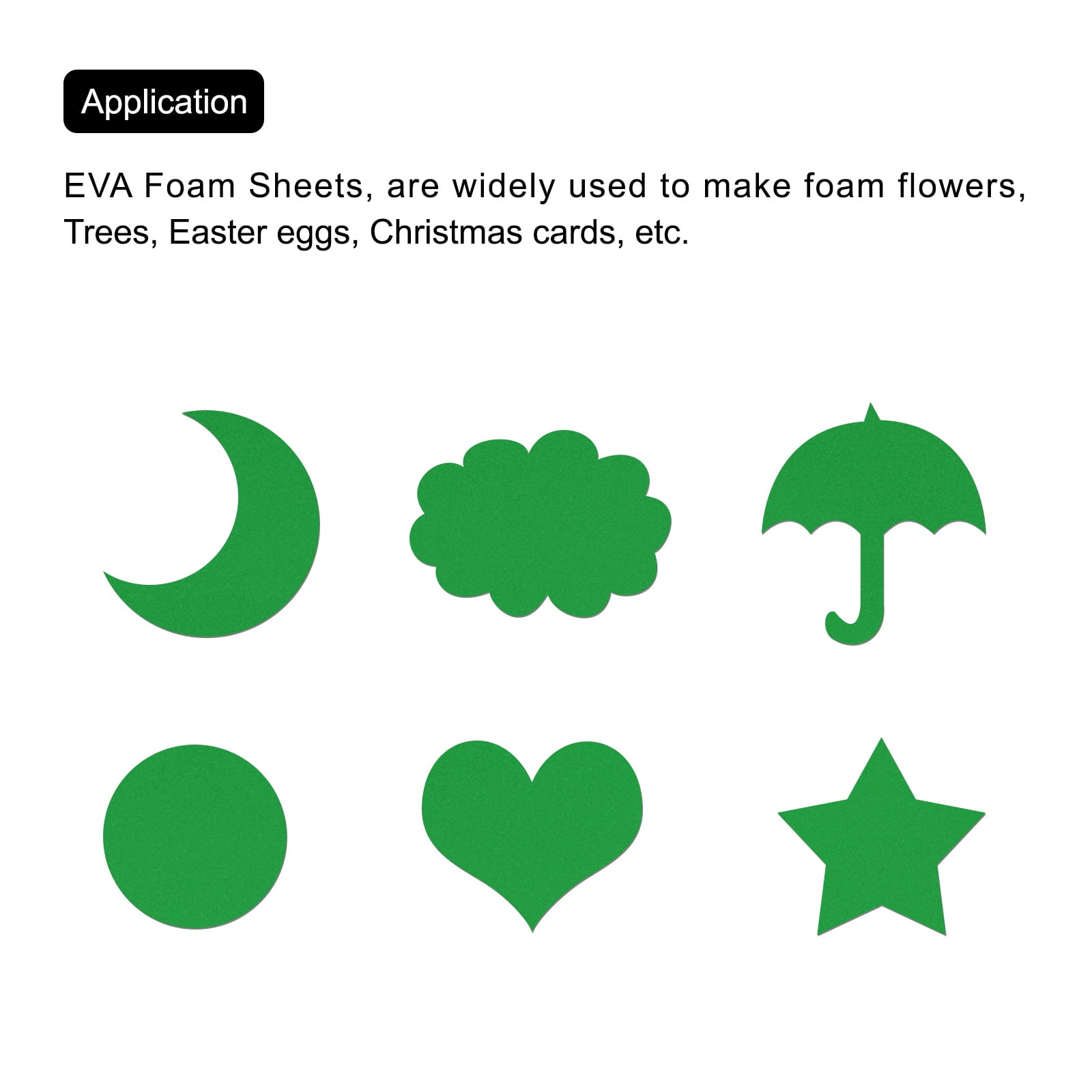 Uxcell EVA Foam Sheets Grass Green 35.4 Inch x 19.7 Inch 2mm Thick Crafts Foam Sheets for Costumes, Arts and Crafts Projects Pack of 5