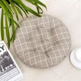 thumbnail image 1 of Coussins de Chaise Coussin Intérieur Extérieur Salle à Manger Jardin 40x40cm Rond (Grille Grise), 1 of 5