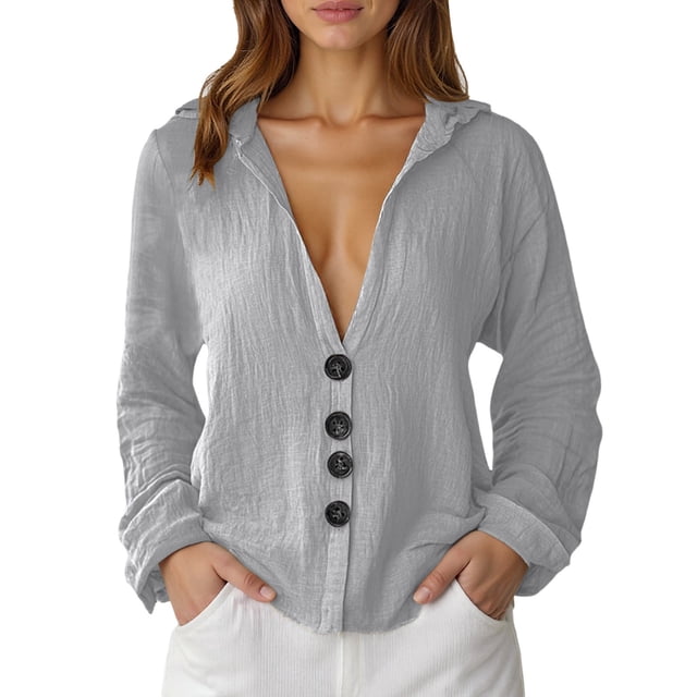 Camisa de manga corta con solapa y botones para mujer, top informal de playa con bolsillo, tejido transpirable, versátil para actividades al aire libre y fiestas, para todas las estaciones.