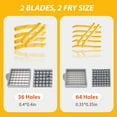 thumbnail image 2 of French Fry Cutter, 2025 Stainless Steel Manual Potato Cutter with 1/2 Inch and 3/8 Inch Blades, French Fries Slicer for Whole Potatoes Carrots Cucumbers Kitchen Use (1pc), 2 of 6