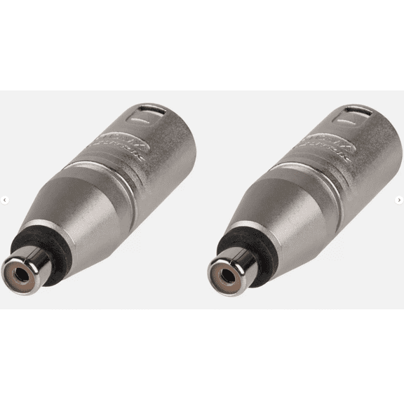 (2) Two Genuine NEUTRIK NA2MPMF - 3 Pin XLR Male to RCA Female Phono Adapter