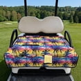thumbnail image 2 of COEQINE Golf Cart Accessories Seat Covers with 4 Pockets, Foldable Design for Easy Carry Quilted Towel Seat Cover Easy to Install for EZGO Yamaha Club Cars, Trendy Artistic Tropical Palm, 2 of 8