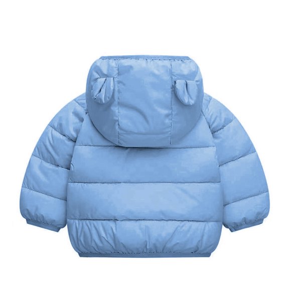 Aayomet Big Girls Winter Coats Girl OutWear Coat Winter Warm Hooded Puffer Lightweight Water-Resistant Packable Puffer Jacket Coat,Light Blue 5-6 Years
